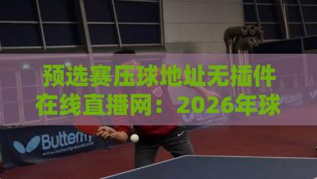 预选赛压球地址无插件在线直播网：2026年球迷首选观赛平台全解析