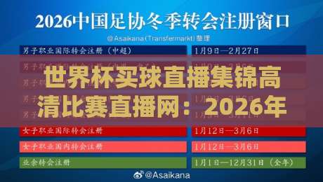 世界杯买球直播集锦高清比赛直播网：2026年观赛首选平台推荐